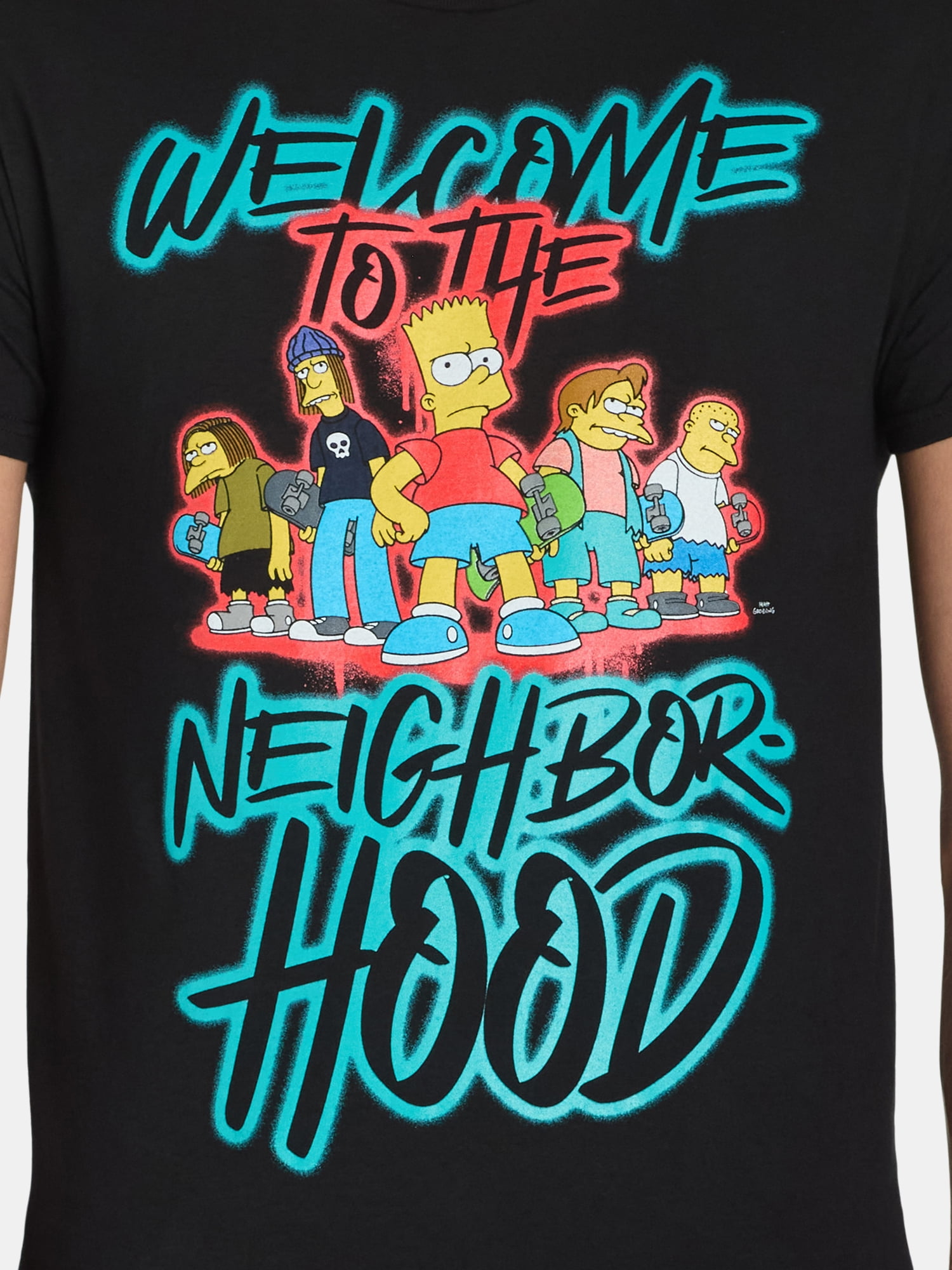 Simpsons Men’s & Big Men's Neighborhood Graphic Tee Shirt, Sizes S-3XL