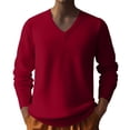 thumbnail image 2 of Men's V Neck Knit Sweater Long Sleeve Pullover Casual Lightweight Sweater, 2 of 8