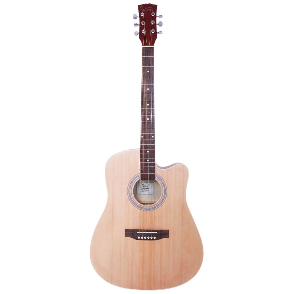 Kepooman Exquisite 41-Inch Notch Spruce Panel Beginner Acoustic Guitar Starter Set with Bag & Shield & Wrench - Burlywood