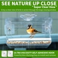 thumbnail image 2 of Comedero para pájaros con ventana transparente, succión resistente, observación de aves segura y cómoda, fácil de rellenar, regalo perfecto para exteriores, 2 of 5