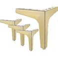 thumbnail image 1 of 7 inch metal furniture legs, set of 4 modern iron diamond triangle furniture feet, 1 of 5