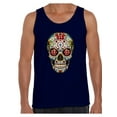 thumbnail image 1 of Awkward Styles Rose Eyes Skull Tank Top for Men Sugar Skull Tank Men's Day of the Dead Muscle Tank Dia de los Muertos Gifts for Him Halloween Tank Top Skull Gifts Red Roses Sugar Skull Muscle Shirt, 1 of 4