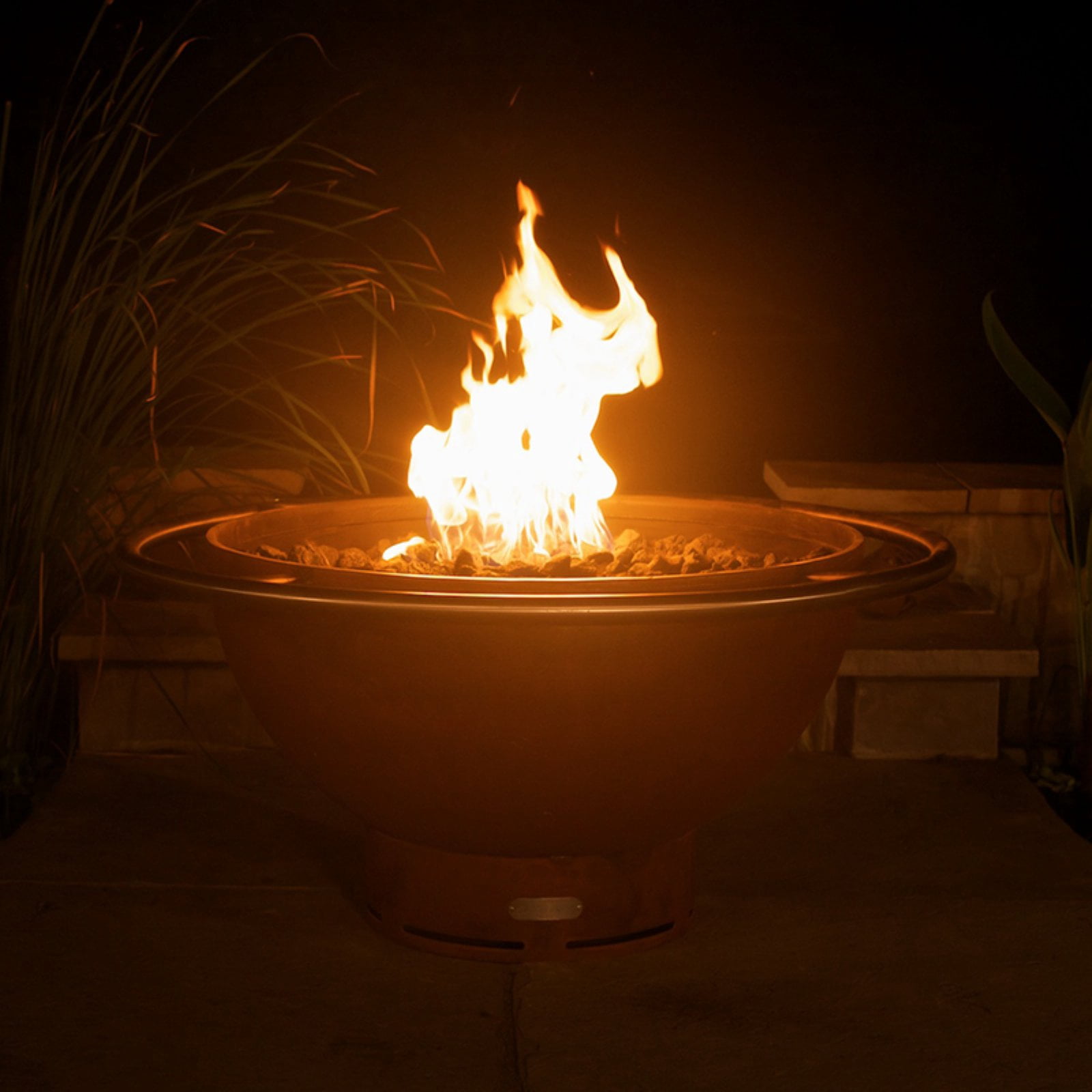 Fire Pit Art BL-Electronic AWEIS - NG 24 x 48 in. 200K BTU Bella Luna Penta Fire Pit, Iron Oxide Patina - Electronic AWEIS - Natural Gas