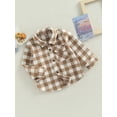 thumbnail image 3 of Inevnen Toddler Flannel Shirt Jacket Plaid Lapel Button Down Shacket Little Boys Girls Shirts Coats, 3 of 8