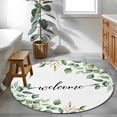 thumbnail image 4 of Eucalyptus Large Area Rugs for Bedroom Living Room, Soft Non Slip Carpet Bedside Rug, Sage Green Vines Branch Watercolor Plant Round Floor Cover Kitchen Accent Rug 3.3' for Dining Room/Office, 4 of 9