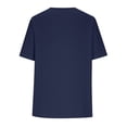 thumbnail image 6 of Pxxlle Summer T Shirts for Women Loose Fit V Neck Linen Shirt Solid Color Short Sleeve Basic Tees Navy XL, 6 of 6