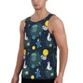 thumbnail image 2 of Fotbe Space and Animals Pattern Men's Quick Dry Workout Tank Top Gym Muscle Tee Fitness Bodybuilding Sleeveless T Shirt Breathable Workout Shirt-X-Large, 2 of 9