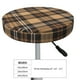 thumbnail image 4 of Disketp khaki coffee plaid Funda Redonda para Taburete, Funda de Cojín para Silla de Bar Suave y Elástica-13 inch, 4 of 7