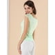 thumbnail image 2 of Blusa de Encaje Frente Fruncido Allegra K para Mujeres Menta Verde L, 2 of 6