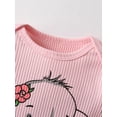thumbnail image 2 of Newborn Baby Girl Clothes Elephant Style Long Sleeve Ruffle Romper Pants Set 3PCS Fall Outfits Pink, 2 of 6