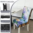 thumbnail image 6 of TSOVTHRID Hydrangea Floral Dragonfly Print Quilted Dining Chair Slipcovers, Stretchy Removable Chair Covers with Detachable Strap, Universal Fit Non-Slip Seat Cushion Covers, Set of 4, 6 of 7