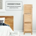 thumbnail image 5 of Hofitlead 4 Panel Room Divider with Shelves 5.6Ft Wooden Folding Screens Privacy Partition Wall for Bedroom Living Room Office, Natural Color, 5 of 8