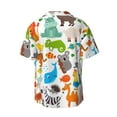 thumbnail image 2 of Xecao offers the Animals for Men's Casual Short-sleeved Shirt, a button-up collared shirt with a pocket, perfect for beach vacations and yacht travel in the 3X-Large size., 2 of 7