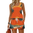 thumbnail image 2 of 2 Piece Sets for Women Tropical Summer Casual Sleeveless Shorts Outfit Lounge Travel Casual Matching Outfit, 2 of 5