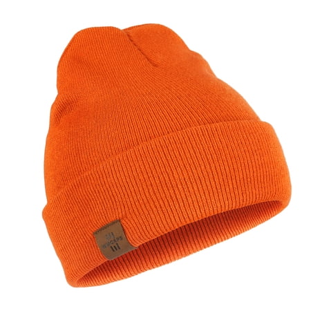 WMCAPS Winter Beanie Hat Acrylic Knit Hats for Men Women Soft Warm Unisex Cuffed Beanie(Orange)