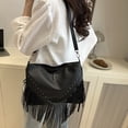 thumbnail image 5 of Women Fringe Hobo Bag Western Purse Shoulder Bag Vegan Tassel Hippie Crossbody Bag, 5 of 9