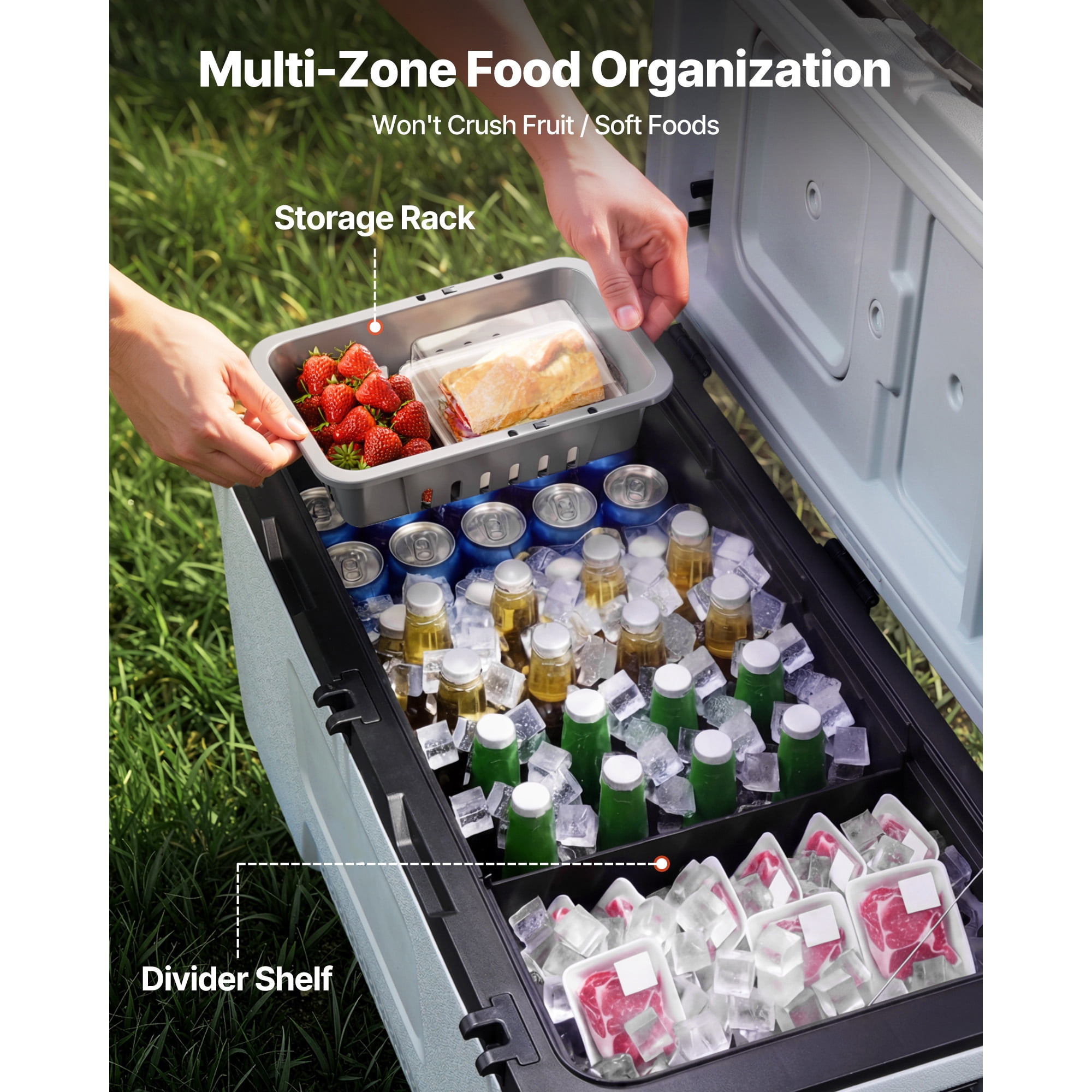 KFFKFF 106QT Portable Rolling Cooler with Wheels, Insulated Chest for 48-Hour Ice Retention, Lightweight and Leak-Resistant Design for Camping, Picnics, and Outdoor Grilling