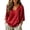 Red, variant on qafoshin Sparkly Tops for Women Crew Neck 3/4 Sleeve Party Shirts Oversized Evening Shirt Glitter Party Outfits