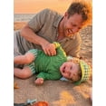 thumbnail image 6 of BemeyourBBs Toddler Baby Boy 2 Piece Swimsuit with Sun Hat Infant Boys Bathing Suit Swimwear UPF 50+ Long Sleeve Rash Guard Swiming Tops and Plaid Swim Trunks Shorts Set Summer Pool Beachwear, 6 of 9