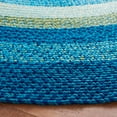 thumbnail image 3 of SAFAVIEH Braided Fechin Bordered Machine Washable Reversible Area Rug, Aqua/Green, 4' x 4' Round, 3 of 8