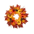 thumbnail image 2 of Fllostpr Fall 21x21 in Artificial Wreath, Faux Sunflower Pumpkin Maple Leaf Hanging Arrangement for Front Door and Home Decor, 2 of 6