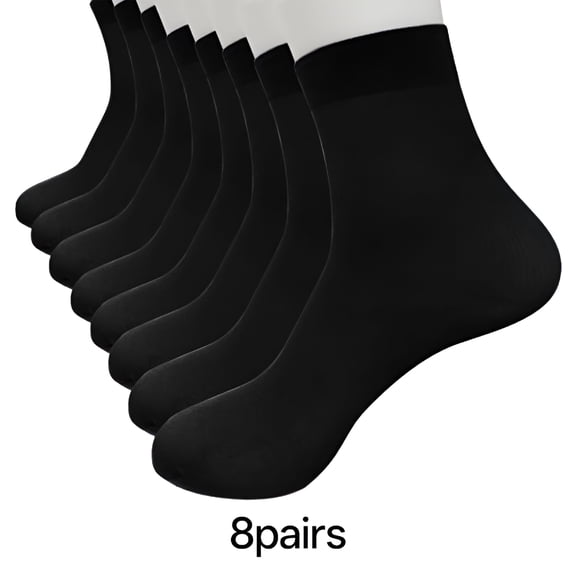 TELOLY 2026 New 8 Pairs Men Casual Comfortable Bamboo Fiber Lightweight Cotton Ankle Socks Wide Thin Seamless Toe Cushioned Moisture Sweat Absorbing Crew Socks Business Socks