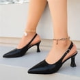 thumbnail image 2 of Heels for Women Closed Toe Strappy Pointed High Heel Pumps Wedding Evening Dress Shoes Women's Summer Comfortable Casual Buckle-Decorated Shoes, 2 of 4
