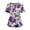 Dark Purple(Floral Print), variant on Women's Scrubs Plus Size Wrinkle-Resist Nurse Working Uniforms Trendy V Neck Floral Print Side Slits Scrub Tops Ultra Soft Short Sleeve Tees Blouse with Pockets Yellow S