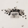 thumbnail image 3 of Miallo Black Bridal Hair Comb for Wedding, Decorative Leafy Branch Crystal Headpiece, Modern Rhinestone Hair Comb for Bridesmaids and Prom, 3 of 7