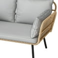 thumbnail image 6 of Dextrus All-Weather Wicker Loveseat with Soft Cushion, 2-Seat Rattan Sofa for Patio Furniture Set - Gray, 6 of 10