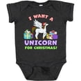 thumbnail image 3 of Inktastic I Want a Unicorn for Christmas with Presents Boys or Girls Baby Bodysuit, 3 of 5