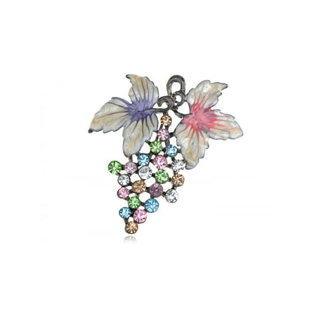 - Austrian Crystal Rhinestone Multi-Colored Grape Fruit Fashion Pin Brooch Pendant
