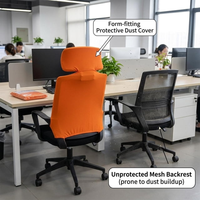Elodie Office Chair Backrest Cover Decor Protector for Game Room Study Room Wedding OrangeYellow 28x48cm
