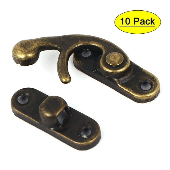 Unique Bargains Case Gift Box Lock Latch Buckle Clasp 32x27mm Bronze Tone 10Pcs