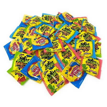 Sweet & Sour Gummy Candy Mix – Sour Patch Kids, Swedish Fish Minis, Tropical & Watermelon (24 oz)