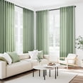 thumbnail image 4 of Jainmy Sage Green Linen Curtains 94 inch Length 2 Panels for Bedroom Living Room, Semi Sheer Light Filtering Back Tab Rod Pocket Curtain Drapes,52"x94", 4 of 8