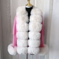 thumbnail image 5 of Suéter recortado para mujer, cárdigan de punto de piel sintética con cuello de piel de zorro sintética, abrigo para mujer, gran oferta, primavera y otoño, 5 of 5