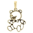thumbnail image 3 of 10K Yellow Gold Round Diamond Teddy Bear Pendant 0.80" Statement Charm 1/20 CT., 3 of 6