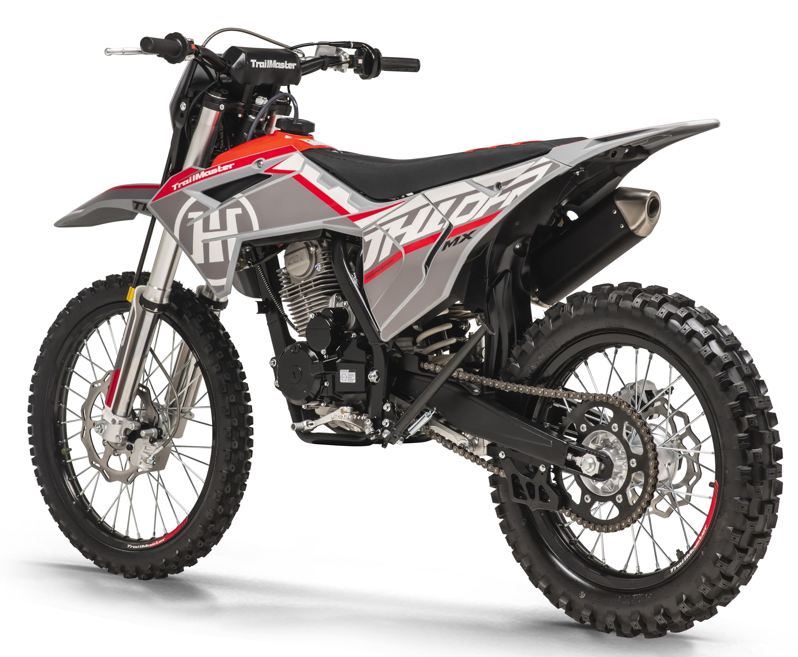 Trailmaster JHL Pro Series TM MX250 Dirt Bike Electric Start, Extended Frame, 21 inch Front tire, 35.4" seat Height Manual Trans (Red)