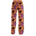 thumbnail image 4 of LHVUOA Womens Halloween Pajamas Pants Drawstring Stretch Cute Ghost Print Pjs Casual Plus Size Sleep Pants, 4 of 7
