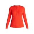 thumbnail image 6 of Time and Tru Women's Ribbed Henley with Long Sleeves, Sizes XS-XXXL, 6 of 6