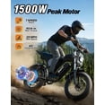 thumbnail image 5 of YVY Peak 1500W Electric Bike for Adult, 48V 25AH,Max 90 Miles,Electric Bicycle w/Anti-Theft Alarm,UL 2849, 20" Fat Tires Mountain Bike with APP, 5 of 8