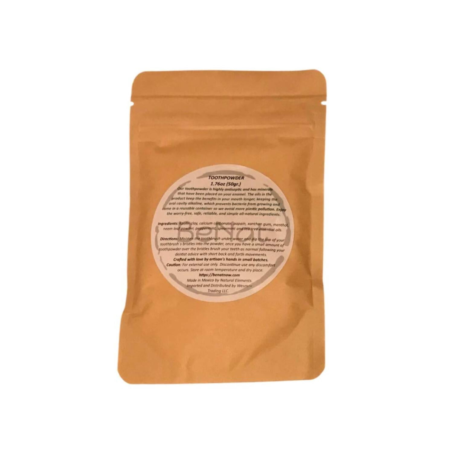 BeNat. Tooth Powder Bundle. 3-Pack. All-Natural Ingredients. No Flouride. For Women & Men