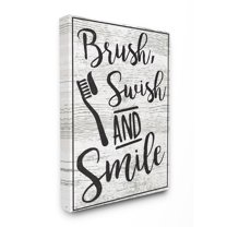 The Stupell Home Decor Collection Brush Swish And Smile Canvas Wall Art
