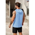 thumbnail image 5 of Coshow Men's 2 Pack Workout Hooded Tank Tops Bodybuilding Muscle Cut Off T Shirt Sleeveless Gym Hoodies, 5 of 9
