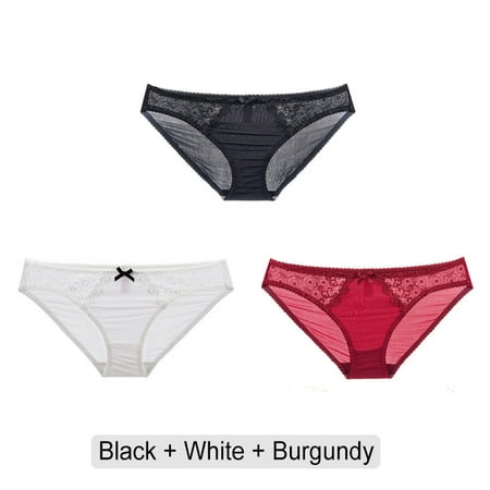 

Homeex Women s Water-soluble Embroidered Lace Panties SET D L