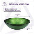 thumbnail image 2 of Gardena Series Deco-Glass Vessel Sink in Brushed Green, 2 of 7