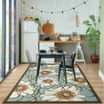 thumbnail image 6 of Jamfeel Boho Floral Area Rugs Low Pile Non-slip Carpet Vintage Print Rugs for Living Room Bedroom Home Decor 5'x8' Blue, 6 of 7