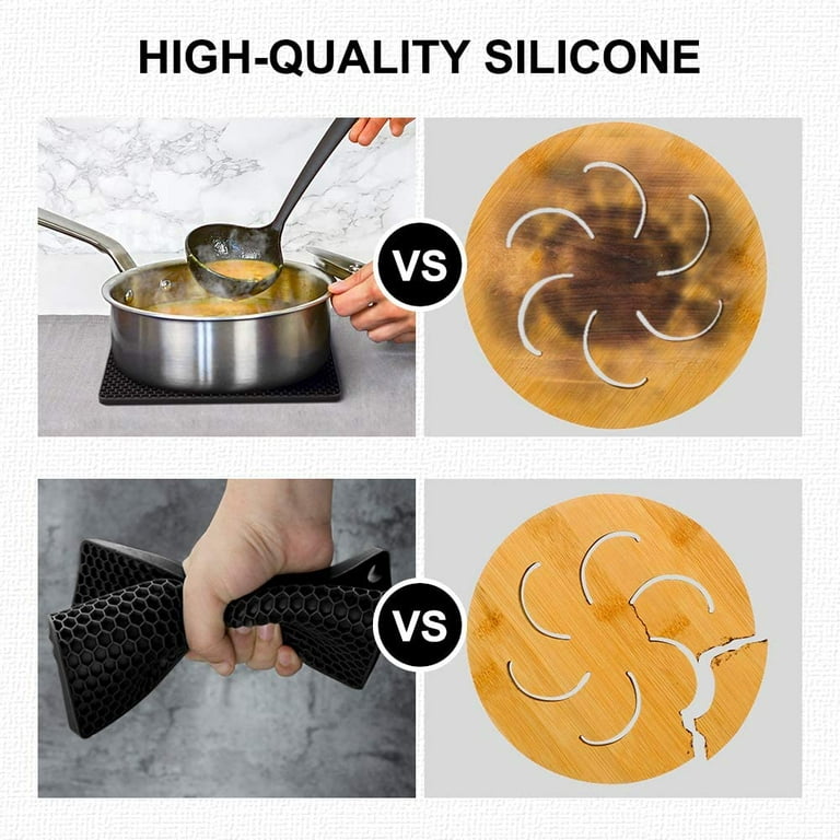  Silicone Trivet Mats, Pot Holders, Hot Pads, Non-Slip Mat,  Spoon Holder, Jar Opener Multipurpose Kitchen Potholders, 4 Pack(Green):  Home & Kitchen