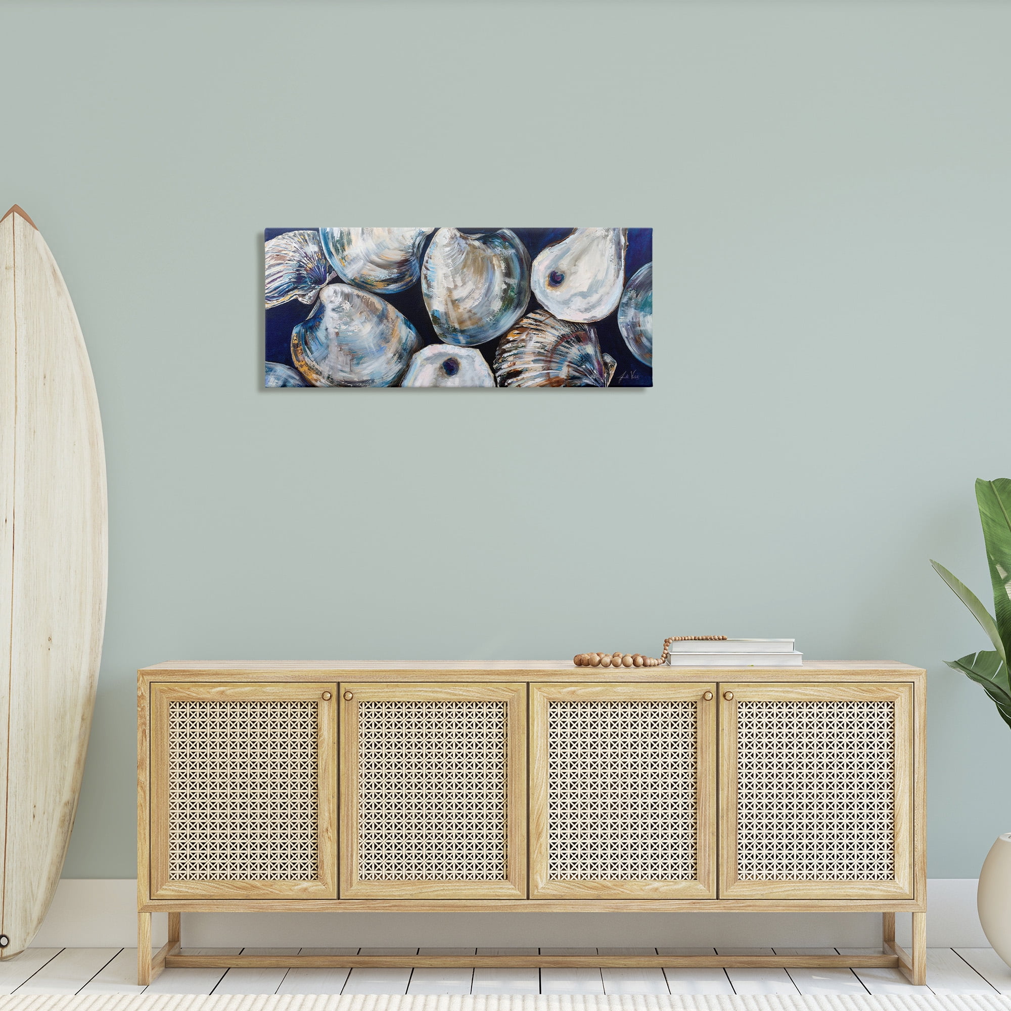 Stupell Industries Various Sea Clams Animals & Insects Painting Gallery Wrapped Canvas Art Print Wall Art, 40 x 17